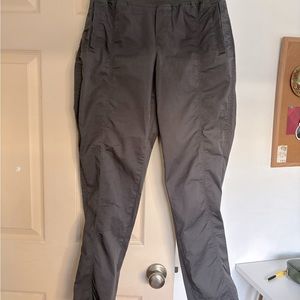 Eddie Bauer Pull On Cotton Track Trail Pants elastic waist size 8 dark Olive